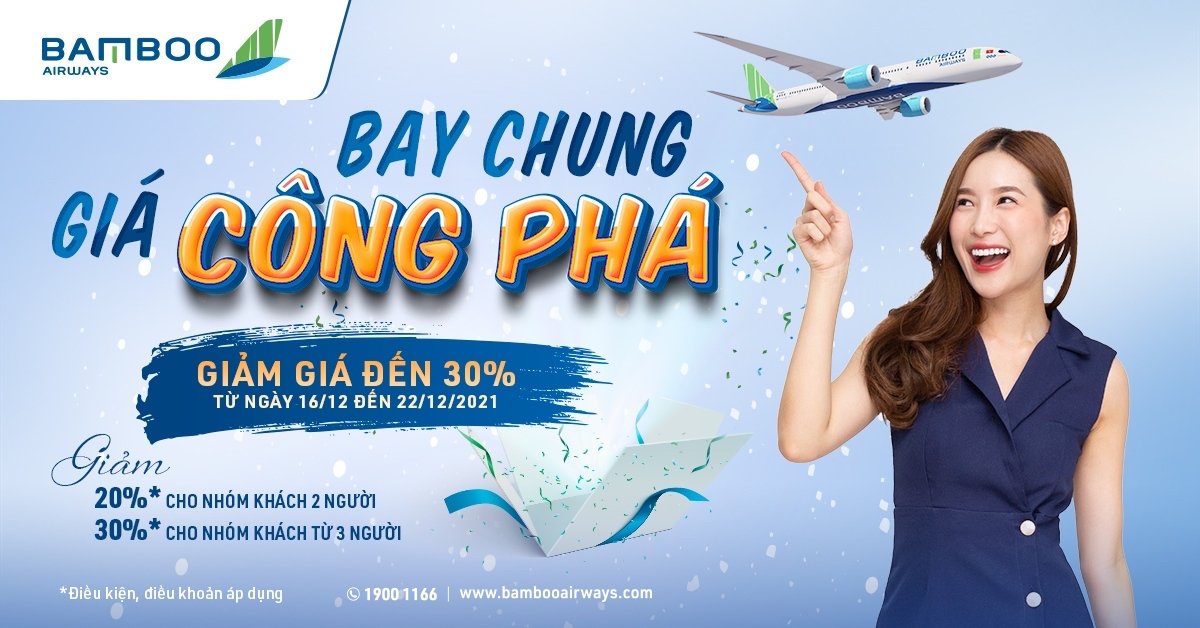 Bamboo Airways tung ưu đãi giảm giá sâu tới 30% các đường bay nội địa trong giai đoạn cao điểm lễ tết